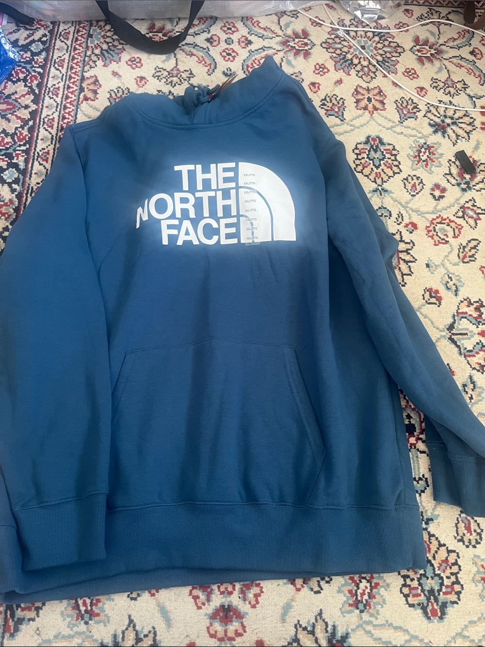 The North Face Men’s Teal Blue Logo Crewneck Hoodie